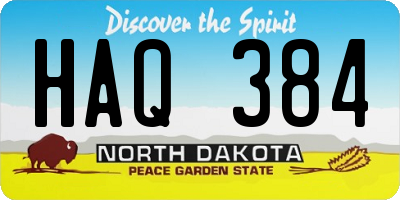 ND license plate HAQ384