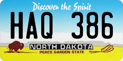 ND license plate HAQ386