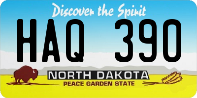 ND license plate HAQ390