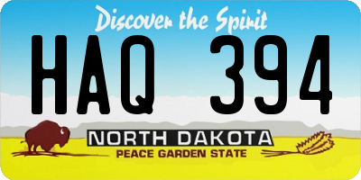 ND license plate HAQ394