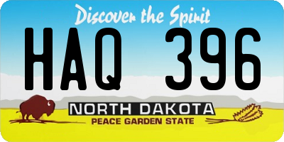 ND license plate HAQ396