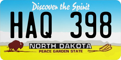 ND license plate HAQ398