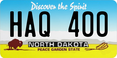 ND license plate HAQ400