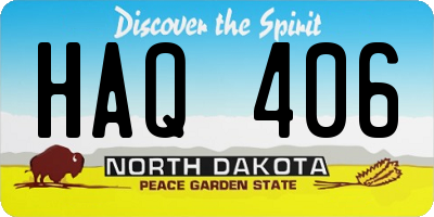 ND license plate HAQ406