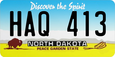 ND license plate HAQ413