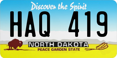 ND license plate HAQ419