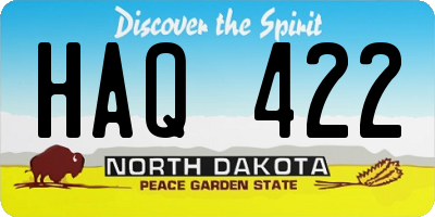 ND license plate HAQ422