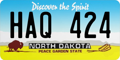 ND license plate HAQ424