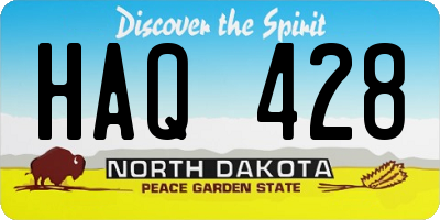 ND license plate HAQ428