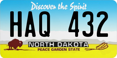 ND license plate HAQ432