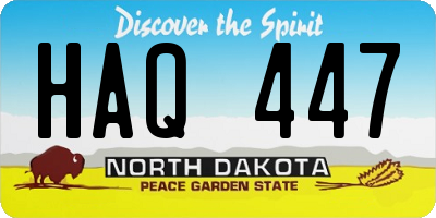 ND license plate HAQ447