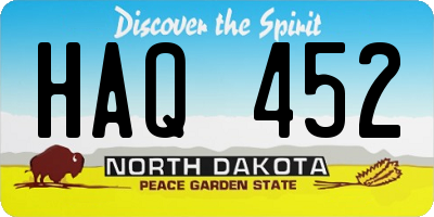 ND license plate HAQ452