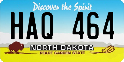 ND license plate HAQ464