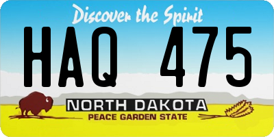 ND license plate HAQ475