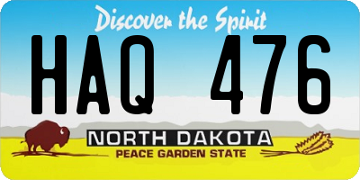 ND license plate HAQ476