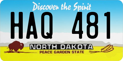 ND license plate HAQ481