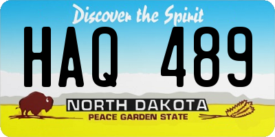 ND license plate HAQ489