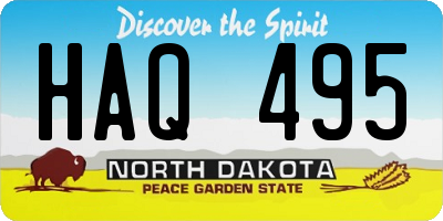 ND license plate HAQ495