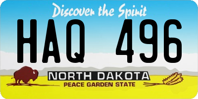 ND license plate HAQ496