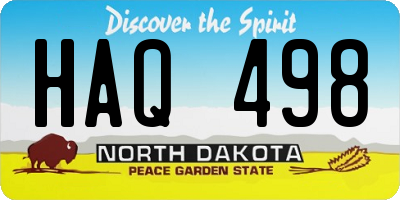 ND license plate HAQ498