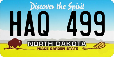 ND license plate HAQ499