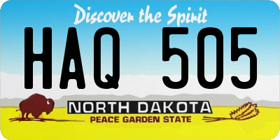 ND license plate HAQ505