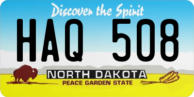 ND license plate HAQ508