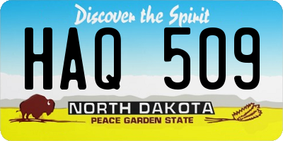 ND license plate HAQ509