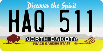 ND license plate HAQ511