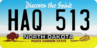 ND license plate HAQ513