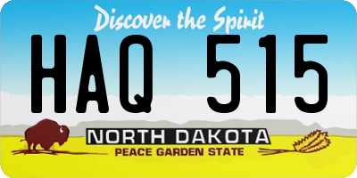 ND license plate HAQ515