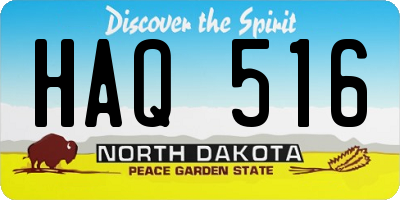 ND license plate HAQ516