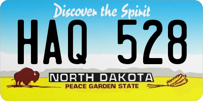 ND license plate HAQ528