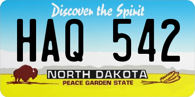 ND license plate HAQ542