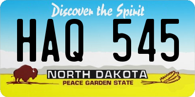 ND license plate HAQ545