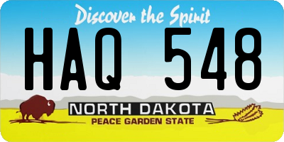 ND license plate HAQ548