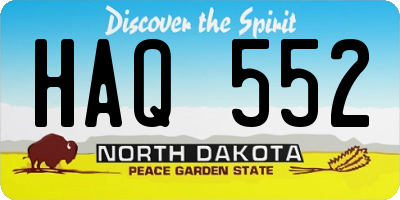 ND license plate HAQ552