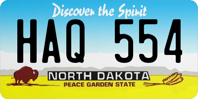 ND license plate HAQ554