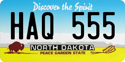 ND license plate HAQ555