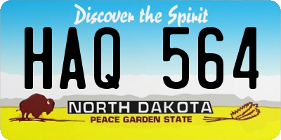 ND license plate HAQ564