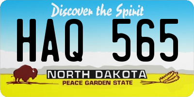 ND license plate HAQ565