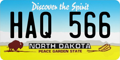 ND license plate HAQ566