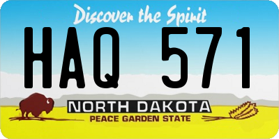 ND license plate HAQ571