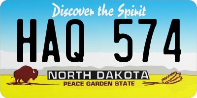 ND license plate HAQ574