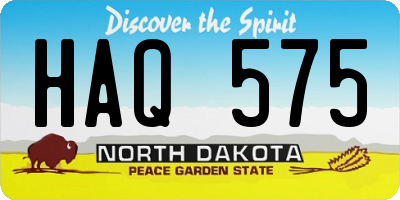 ND license plate HAQ575