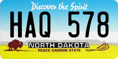 ND license plate HAQ578