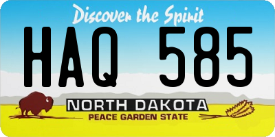 ND license plate HAQ585