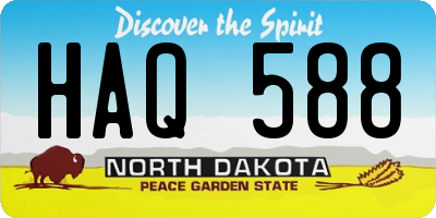 ND license plate HAQ588