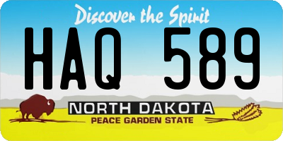 ND license plate HAQ589