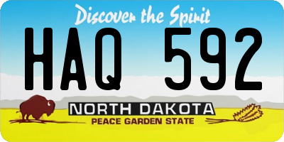 ND license plate HAQ592